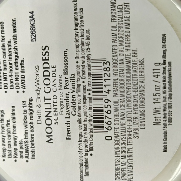 Bath & Body Works MOONLIT GODDESS 3-Wick Candle with Decorative Lid - Picture 4 of 4